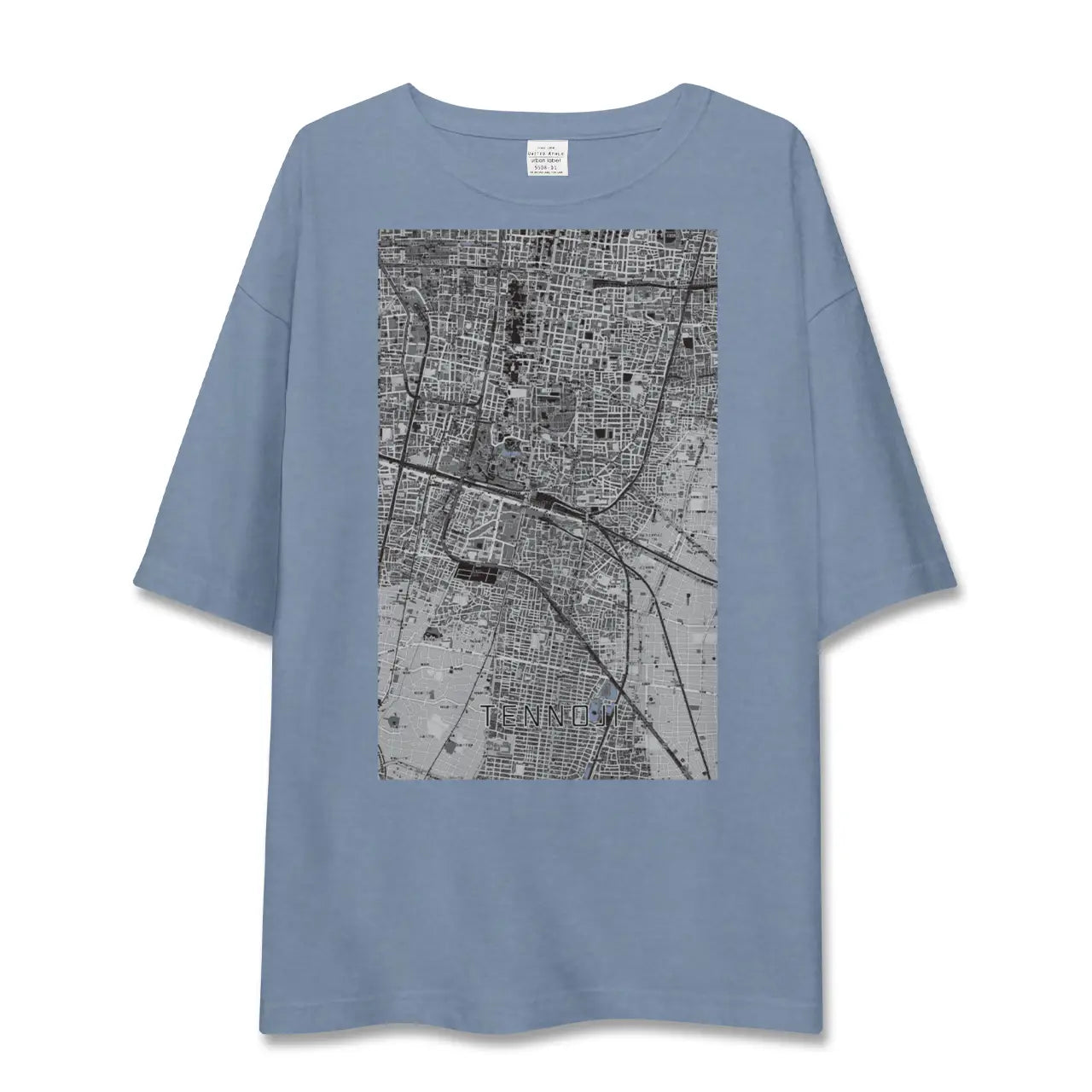 【天王寺(大阪府)】地図柄ビッグシルエットTシャツ