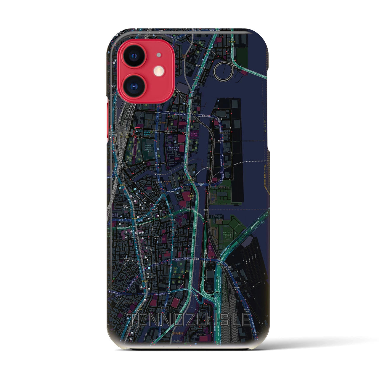 【天王洲アイル(東京都)】地図柄iPhoneケース(バックカバータイプ)