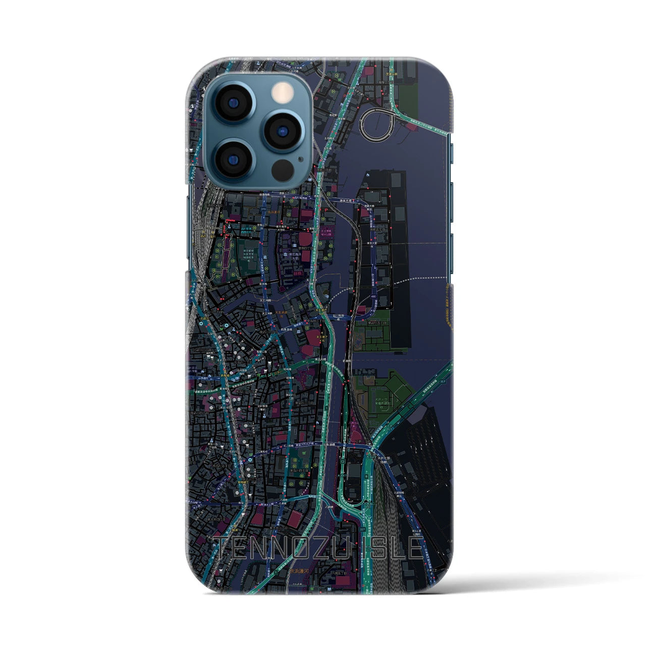 【天王洲アイル(東京都)】地図柄iPhoneケース(バックカバータイプ)