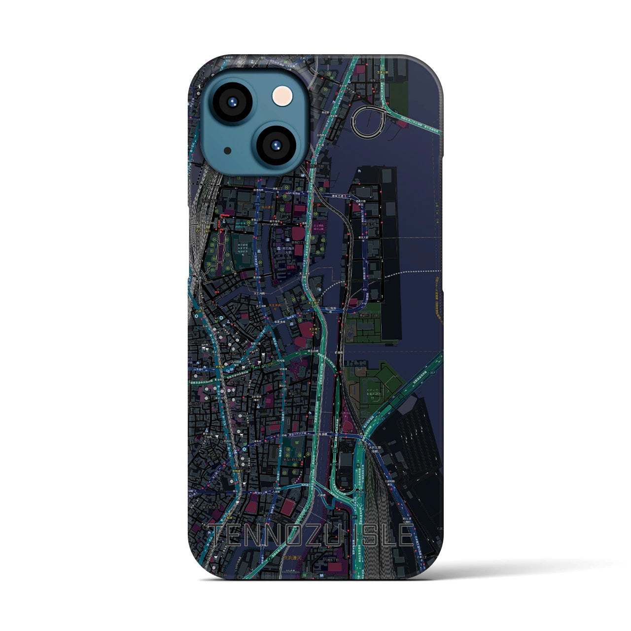 【天王洲アイル(東京都)】地図柄iPhoneケース(バックカバータイプ)