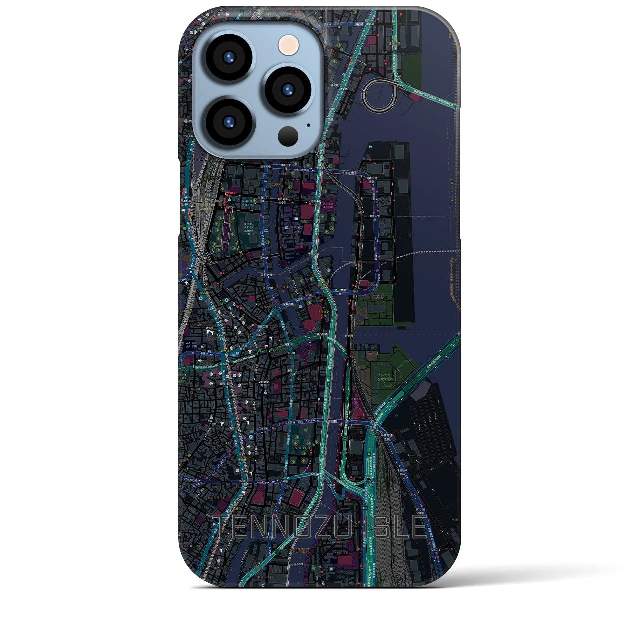 【天王洲アイル(東京都)】地図柄iPhoneケース(バックカバータイプ)