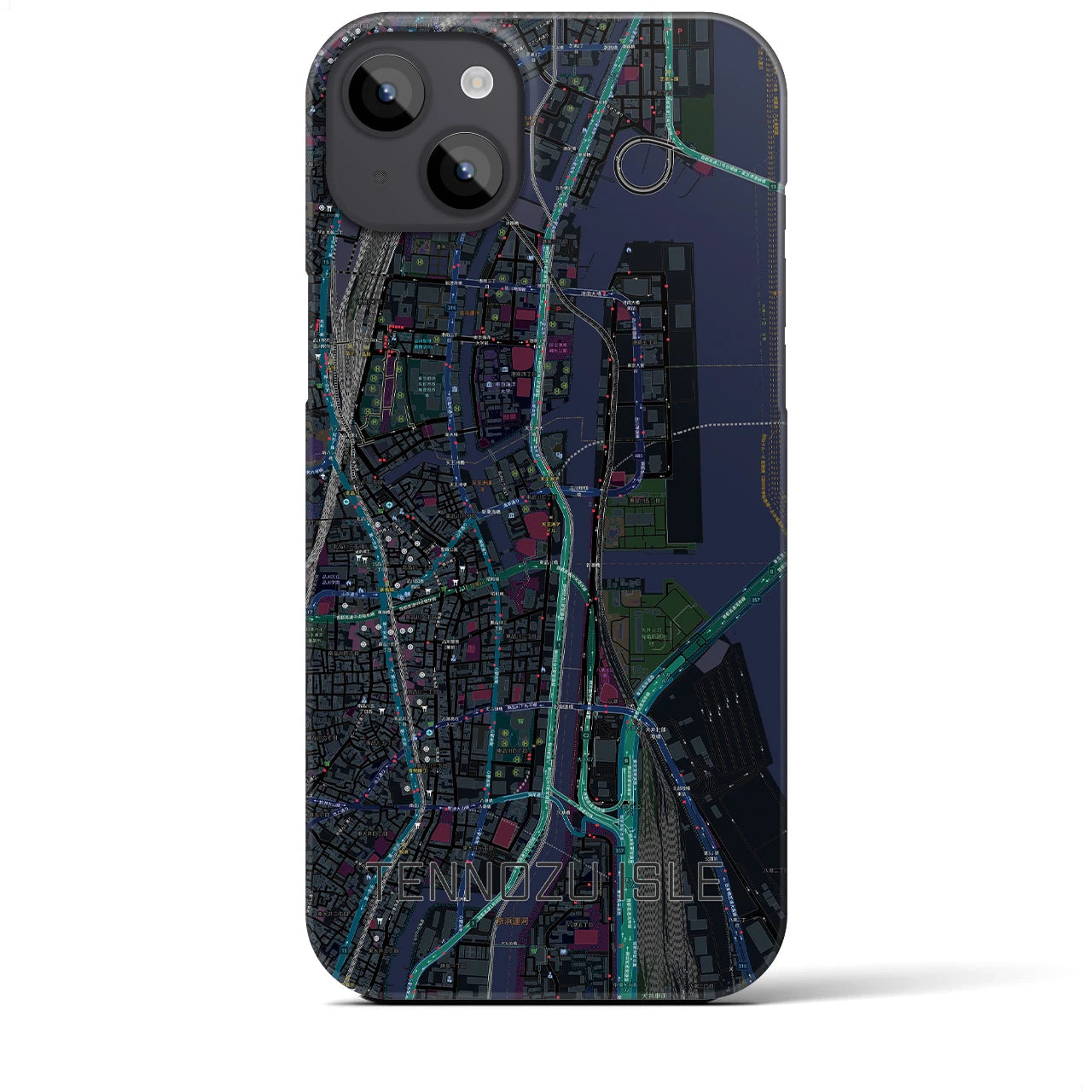 【天王洲アイル(東京都)】地図柄iPhoneケース(バックカバータイプ)
