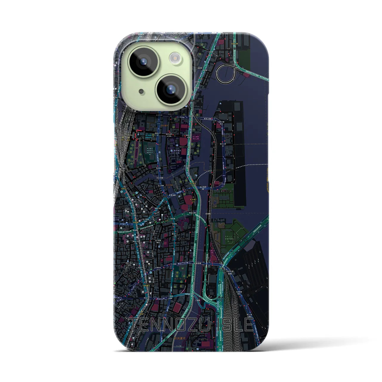 【天王洲アイル(東京都)】地図柄iPhoneケース(バックカバータイプ)