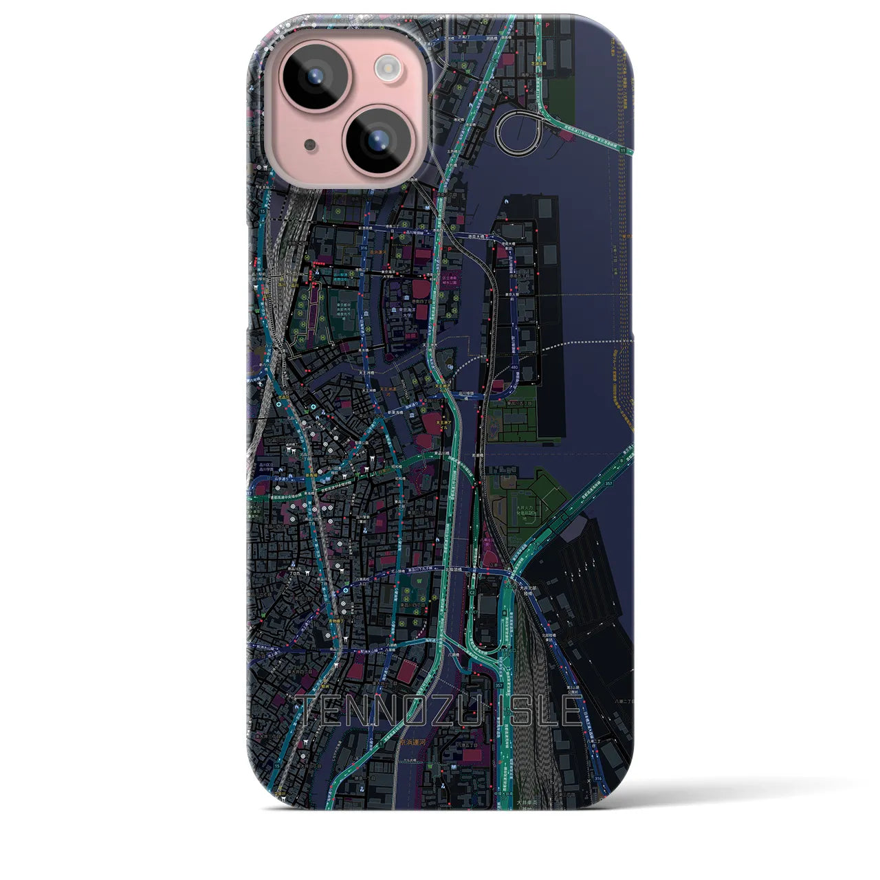 【天王洲アイル(東京都)】地図柄iPhoneケース(バックカバータイプ)