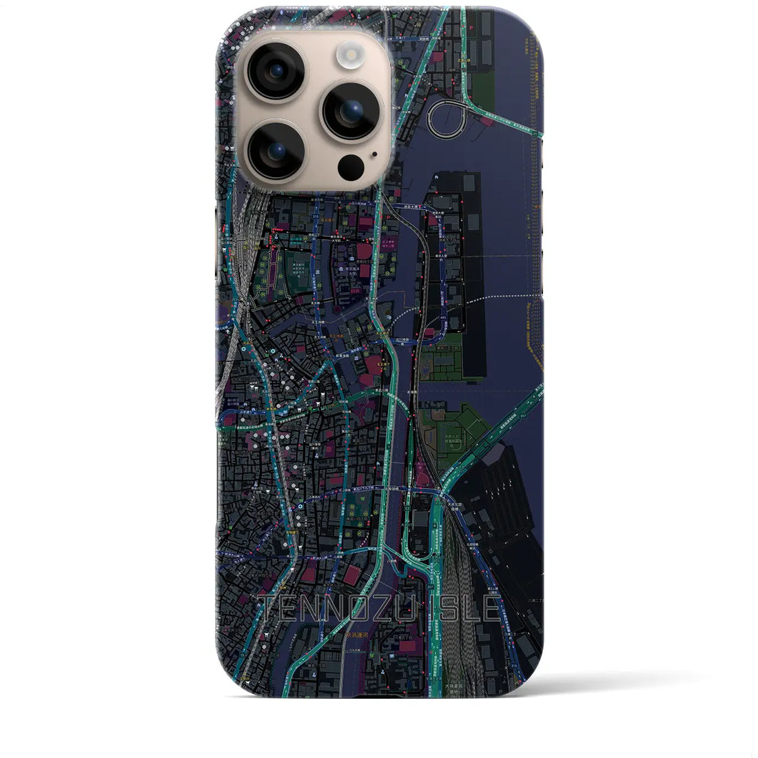 【天王洲アイル(東京都)】地図柄iPhoneケース(バックカバータイプ)