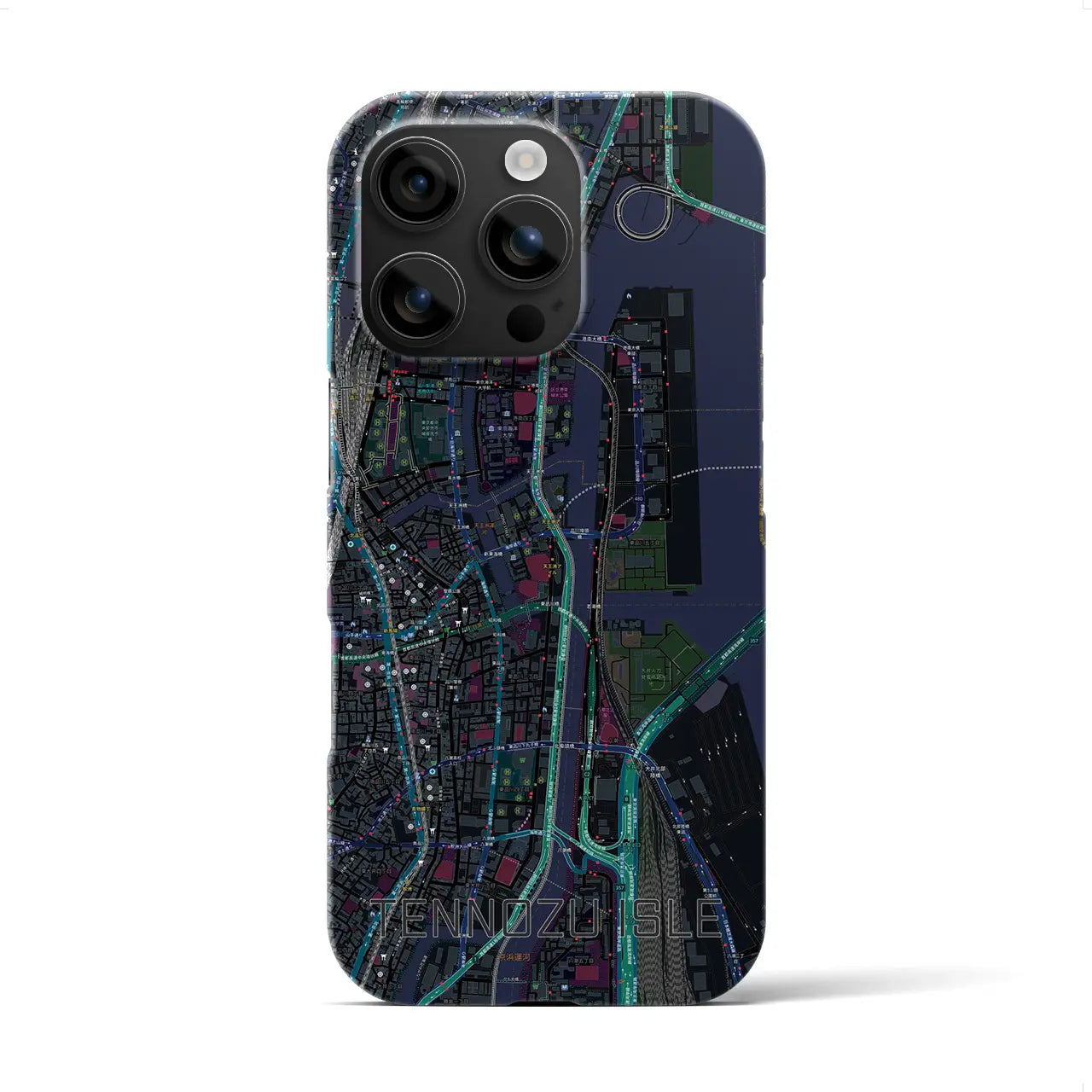 【天王洲アイル(東京都)】地図柄iPhoneケース(バックカバータイプ)