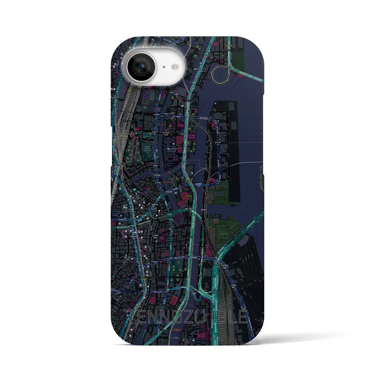 【天王洲アイル(東京都)】地図柄iPhoneケース(バックカバータイプ)