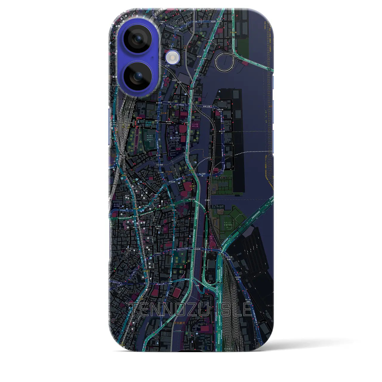 【天王洲アイル(東京都)】地図柄iPhoneケース(バックカバータイプ)