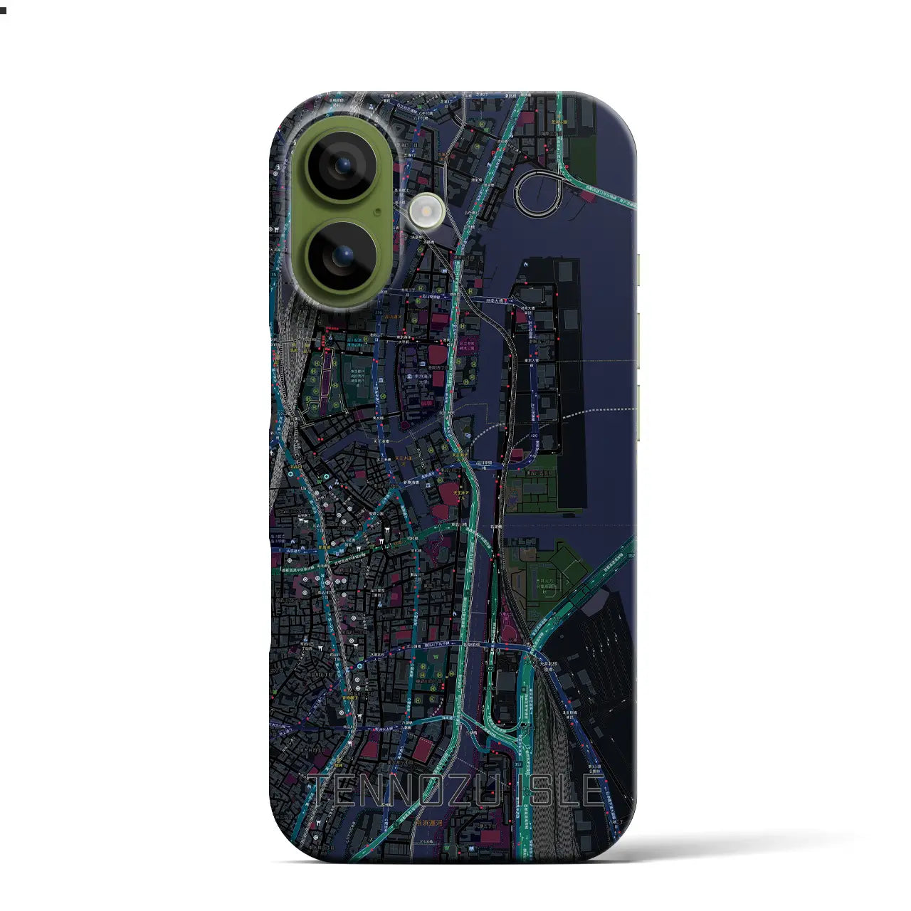 【天王洲アイル(東京都)】地図柄iPhoneケース(バックカバータイプ)