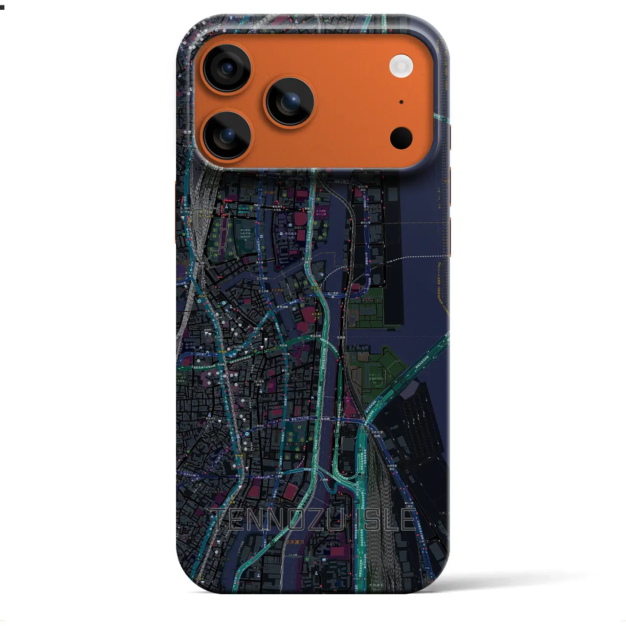 【天王洲アイル(東京都)】地図柄iPhoneケース(バックカバータイプ)