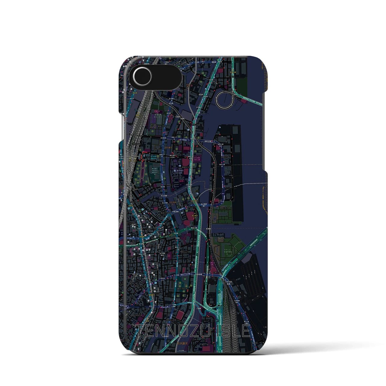 【天王洲アイル(東京都)】地図柄iPhoneケース(バックカバータイプ)