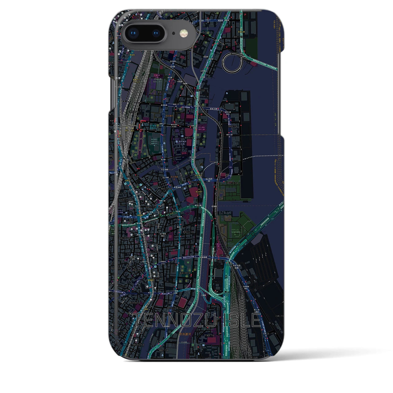 【天王洲アイル(東京都)】地図柄iPhoneケース(バックカバータイプ)