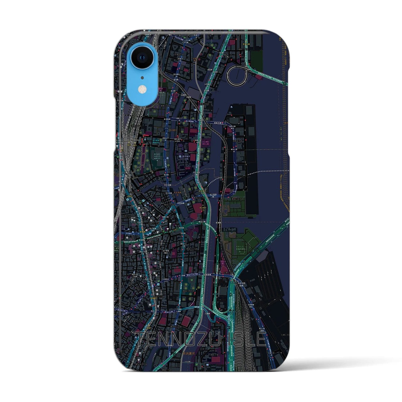 【天王洲アイル(東京都)】地図柄iPhoneケース(バックカバータイプ)