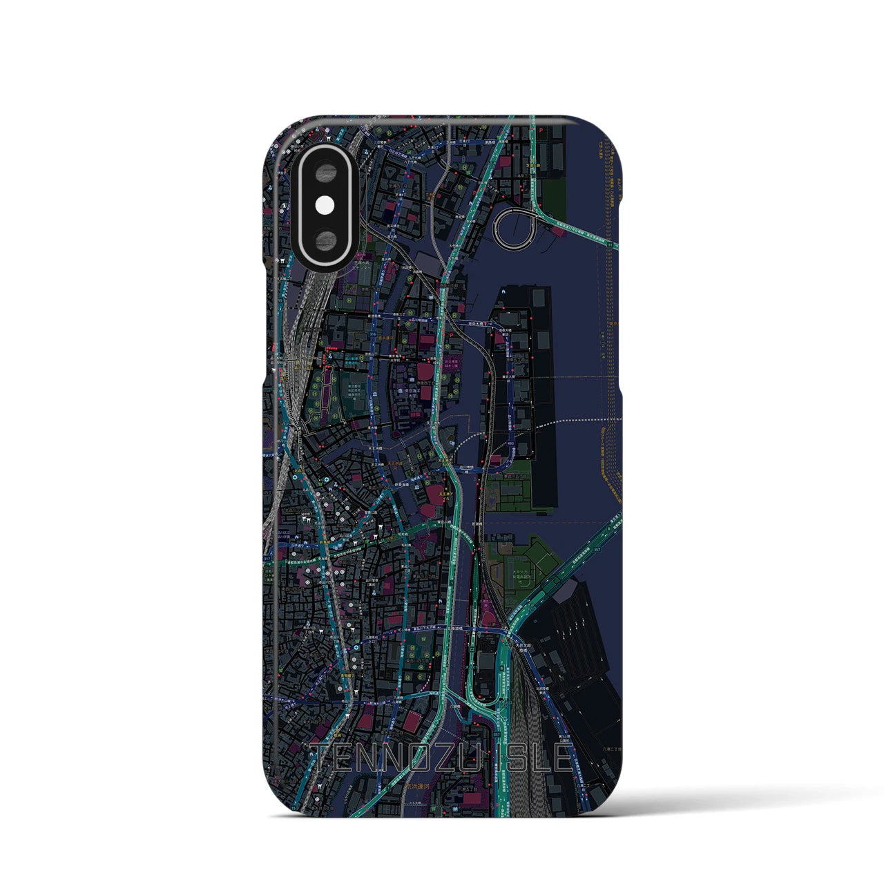 【天王洲アイル(東京都)】地図柄iPhoneケース(バックカバータイプ)