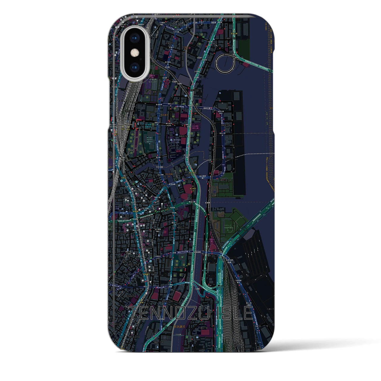 【天王洲アイル(東京都)】地図柄iPhoneケース(バックカバータイプ)