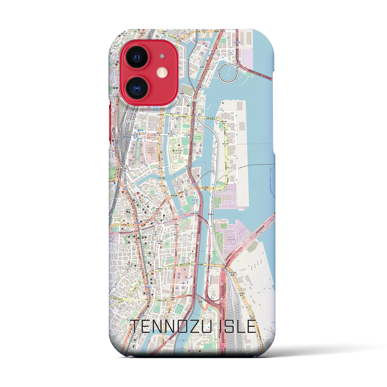 【天王洲アイル(東京都)】地図柄iPhoneケース(バックカバータイプ)