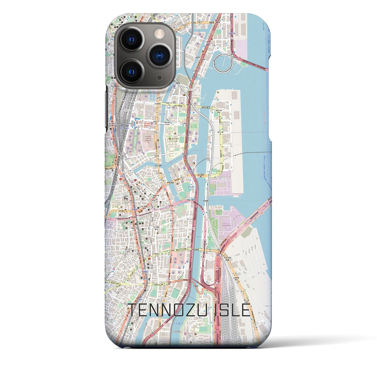【天王洲アイル(東京都)】地図柄iPhoneケース(バックカバータイプ)