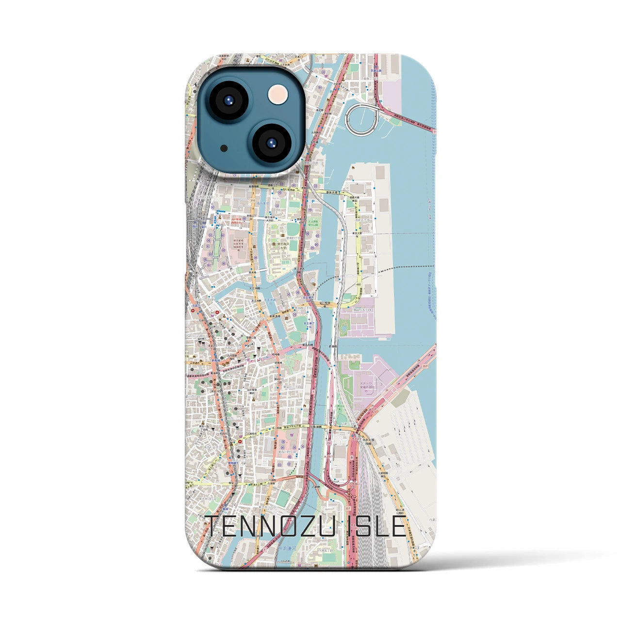 【天王洲アイル(東京都)】地図柄iPhoneケース(バックカバータイプ)