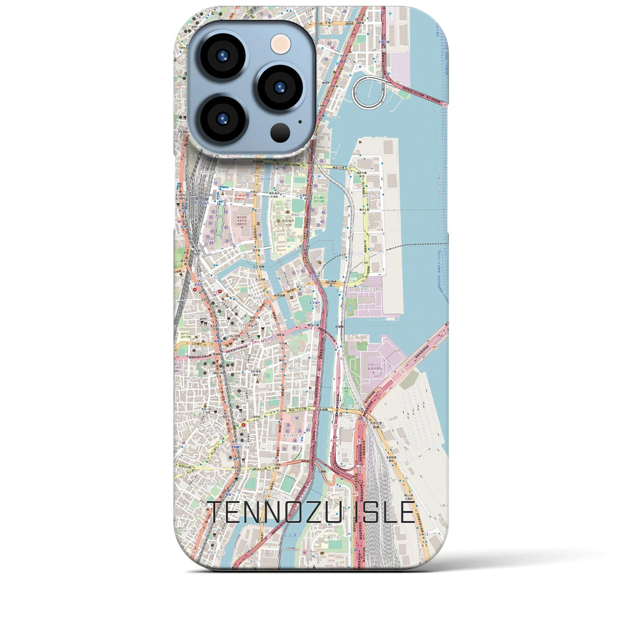 【天王洲アイル(東京都)】地図柄iPhoneケース(バックカバータイプ)