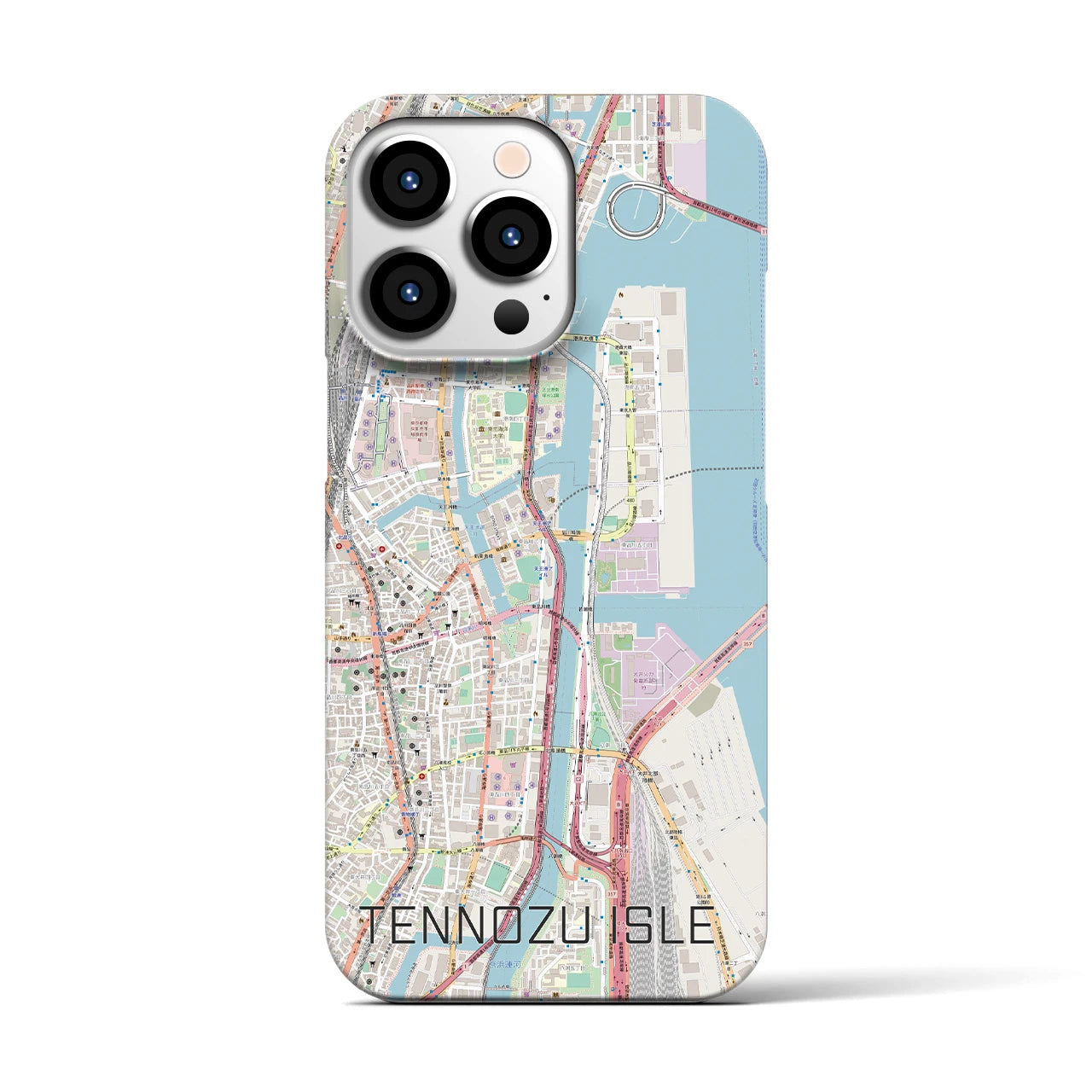 【天王洲アイル(東京都)】地図柄iPhoneケース(バックカバータイプ)
