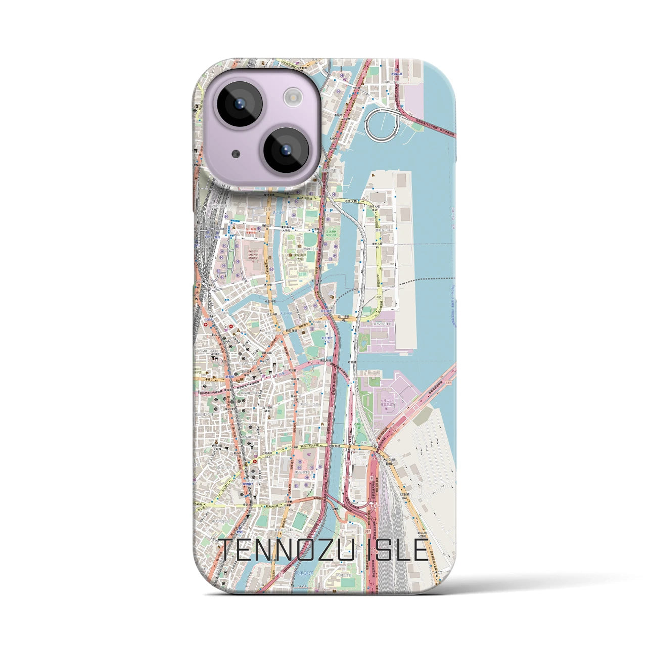【天王洲アイル(東京都)】地図柄iPhoneケース(バックカバータイプ)