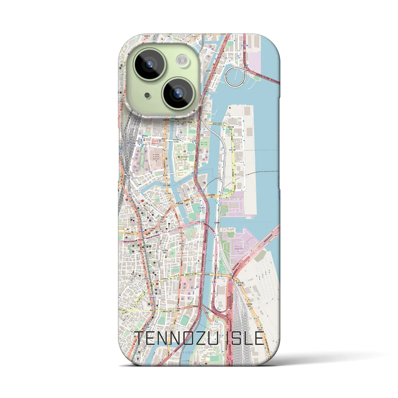 【天王洲アイル(東京都)】地図柄iPhoneケース(バックカバータイプ)