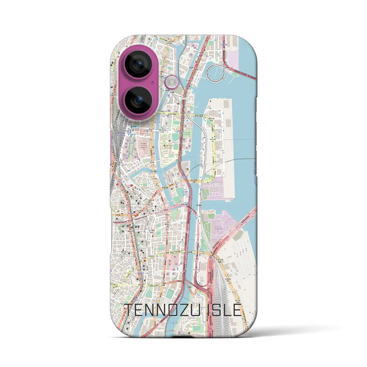 【天王洲アイル(東京都)】地図柄iPhoneケース(バックカバータイプ)