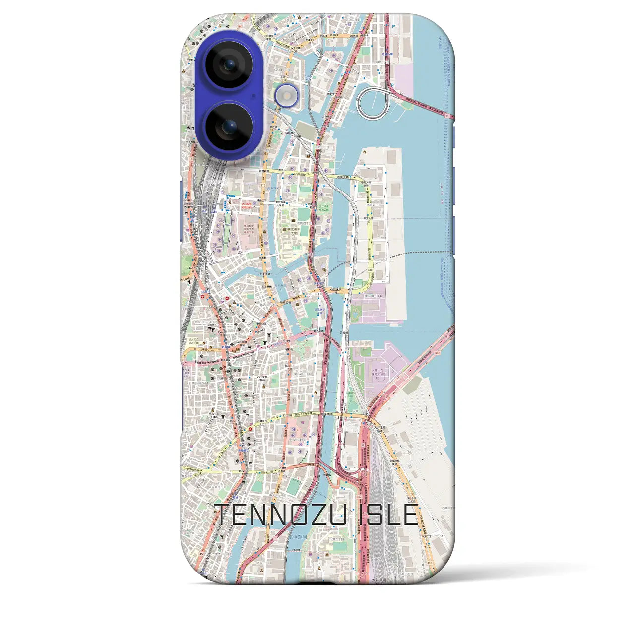 【天王洲アイル(東京都)】地図柄iPhoneケース(バックカバータイプ)ナチュラル・iPhone 16 Pro Max 用