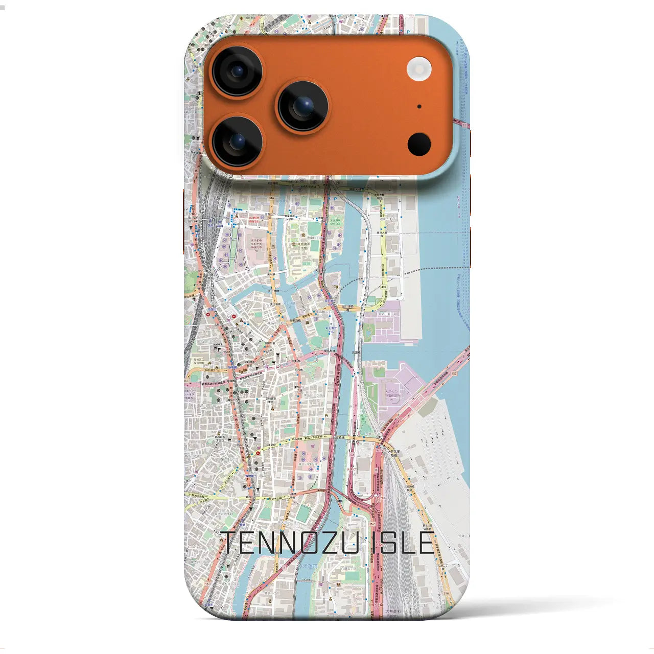 【天王洲アイル(東京都)】地図柄iPhoneケース(バックカバータイプ)ナチュラル・iPhone 17 Pro Max 用
