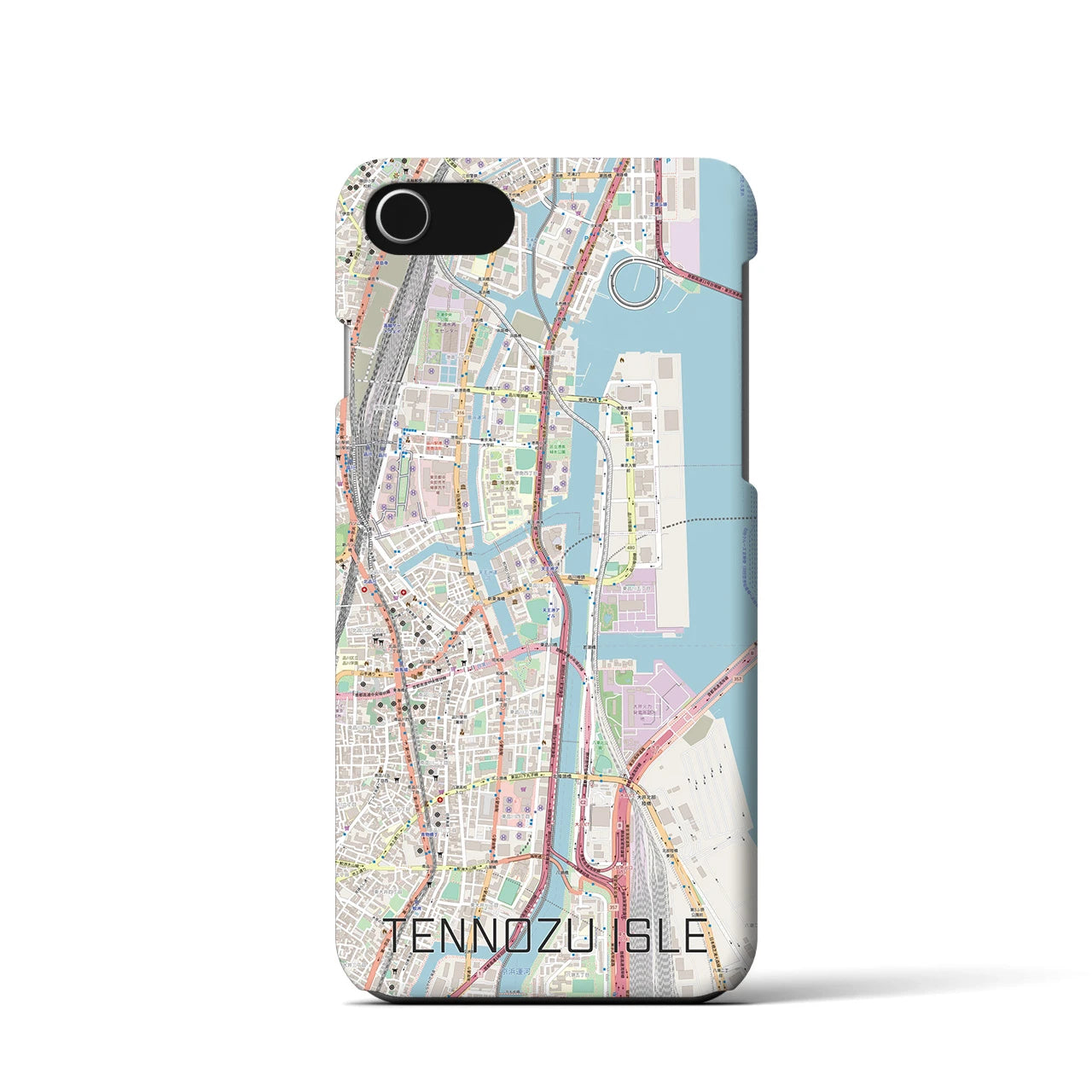 【天王洲アイル(東京都)】地図柄iPhoneケース(バックカバータイプ)