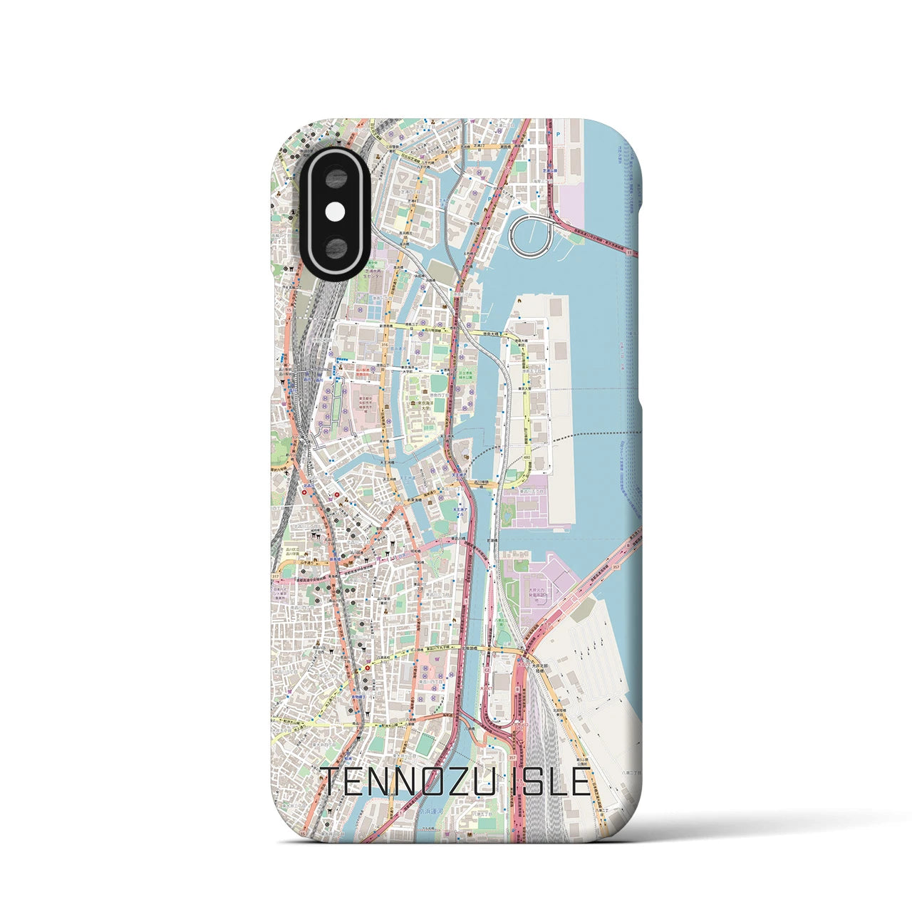 【天王洲アイル(東京都)】地図柄iPhoneケース(バックカバータイプ)