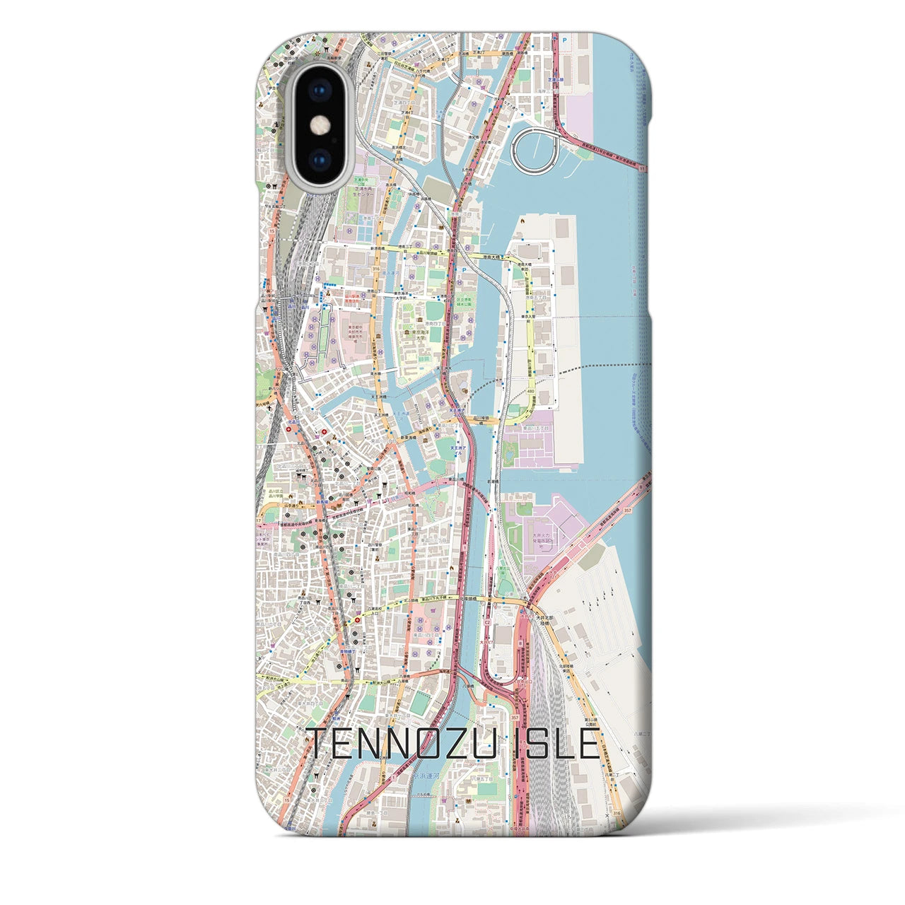 【天王洲アイル(東京都)】地図柄iPhoneケース(バックカバータイプ)