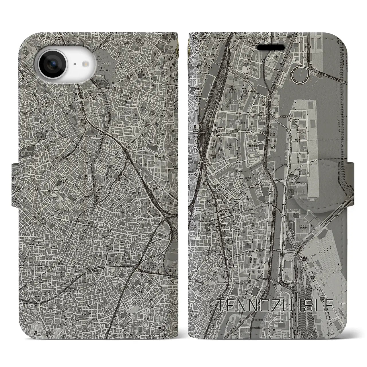 【天王洲アイル(東京都)】地図柄iPhoneケース(手帳タイプ)