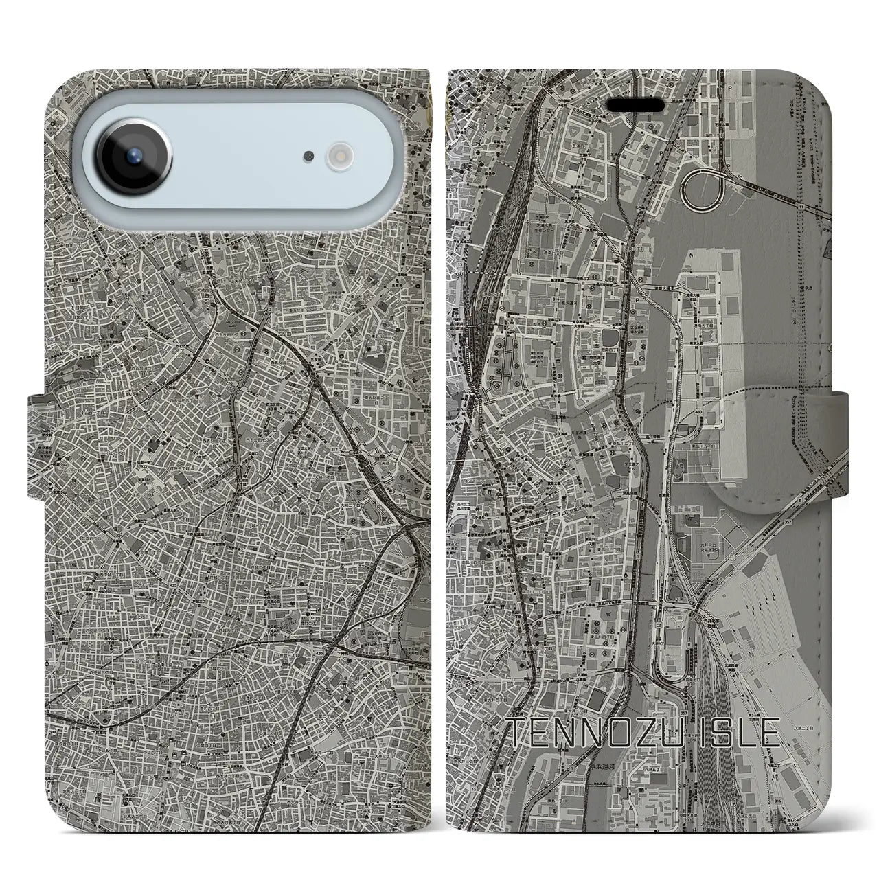 【天王洲アイル(東京都)】地図柄iPhoneケース(手帳タイプ)