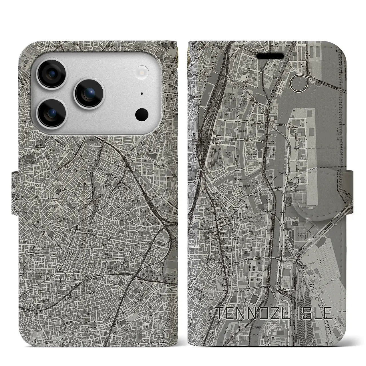 【天王洲アイル(東京都)】地図柄iPhoneケース(手帳タイプ)