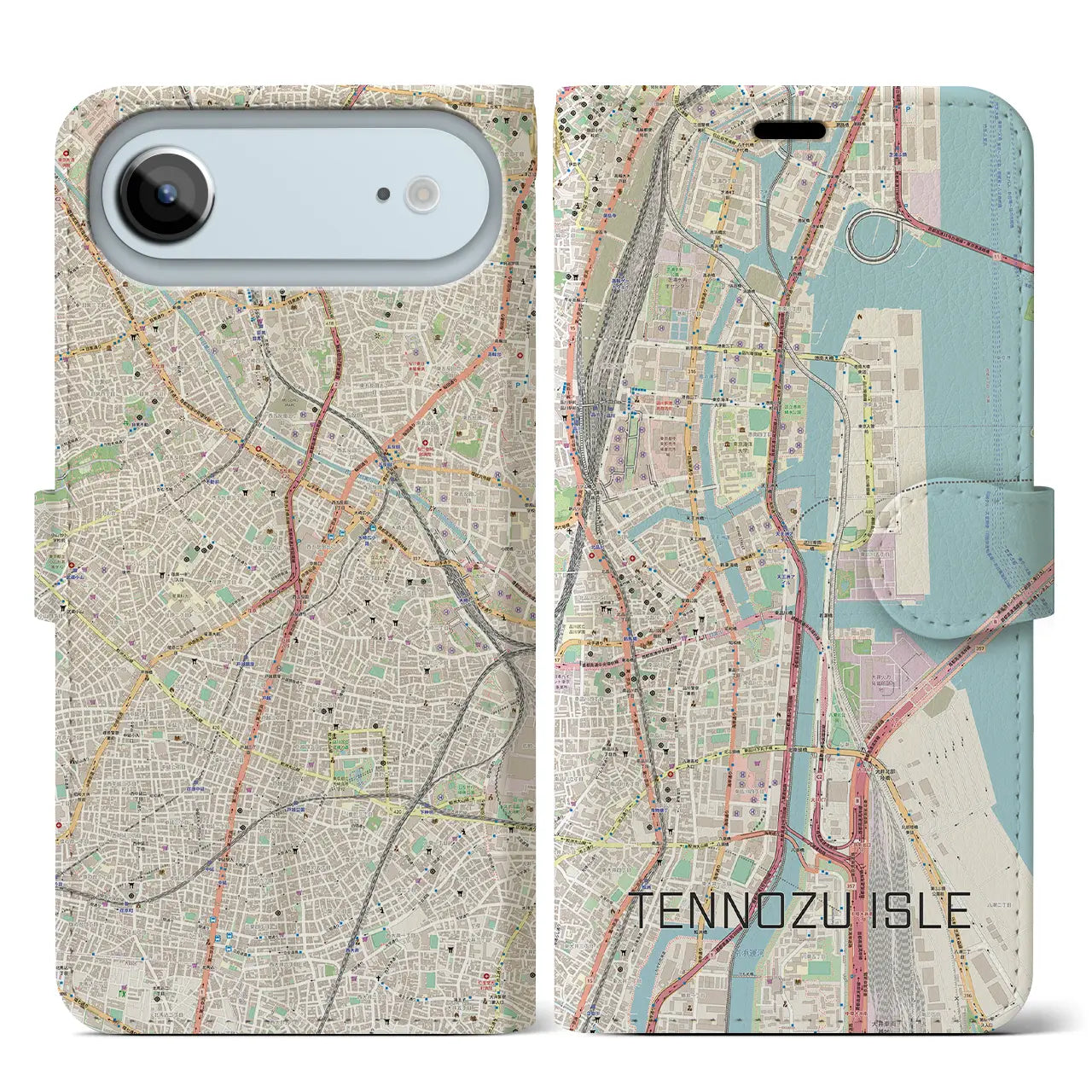 【天王洲アイル(東京都)】地図柄iPhoneケース(手帳タイプ)