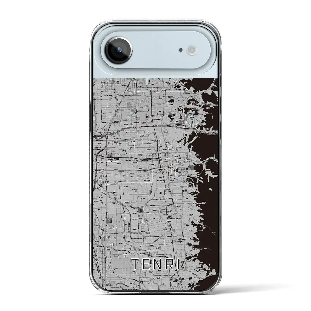 【天理(奈良県)】地図柄iPhoneケース(クリアタイプ)モノトーン・iPhone 17 Pro Max 用