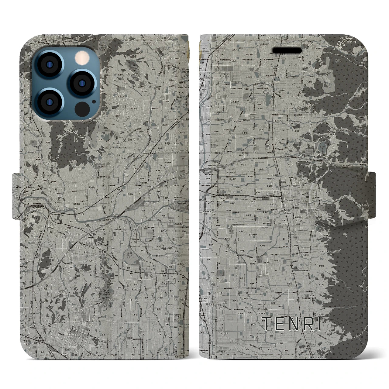 【天理(奈良県)】地図柄iPhoneケース(手帳タイプ)