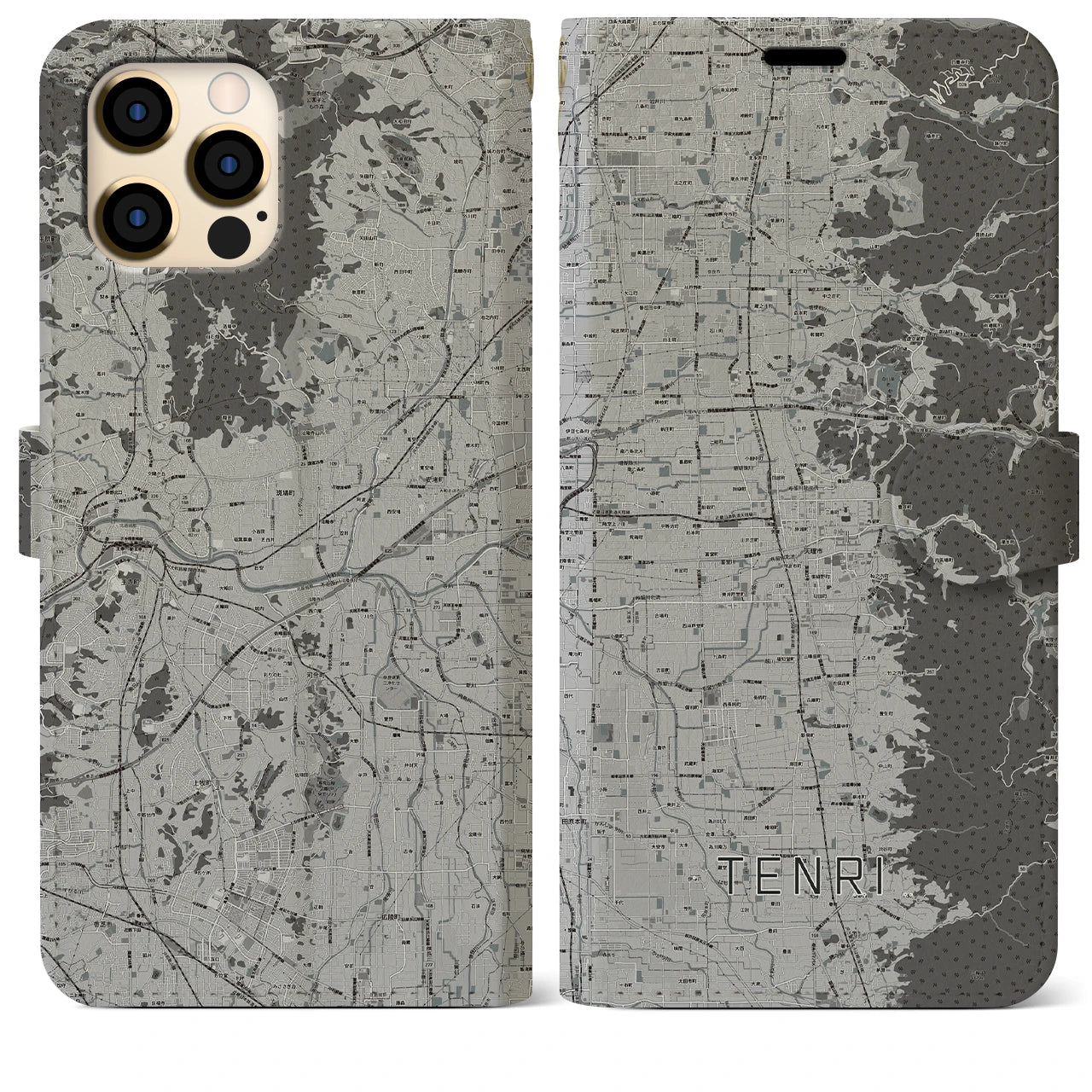 【天理(奈良県)】地図柄iPhoneケース(手帳タイプ)