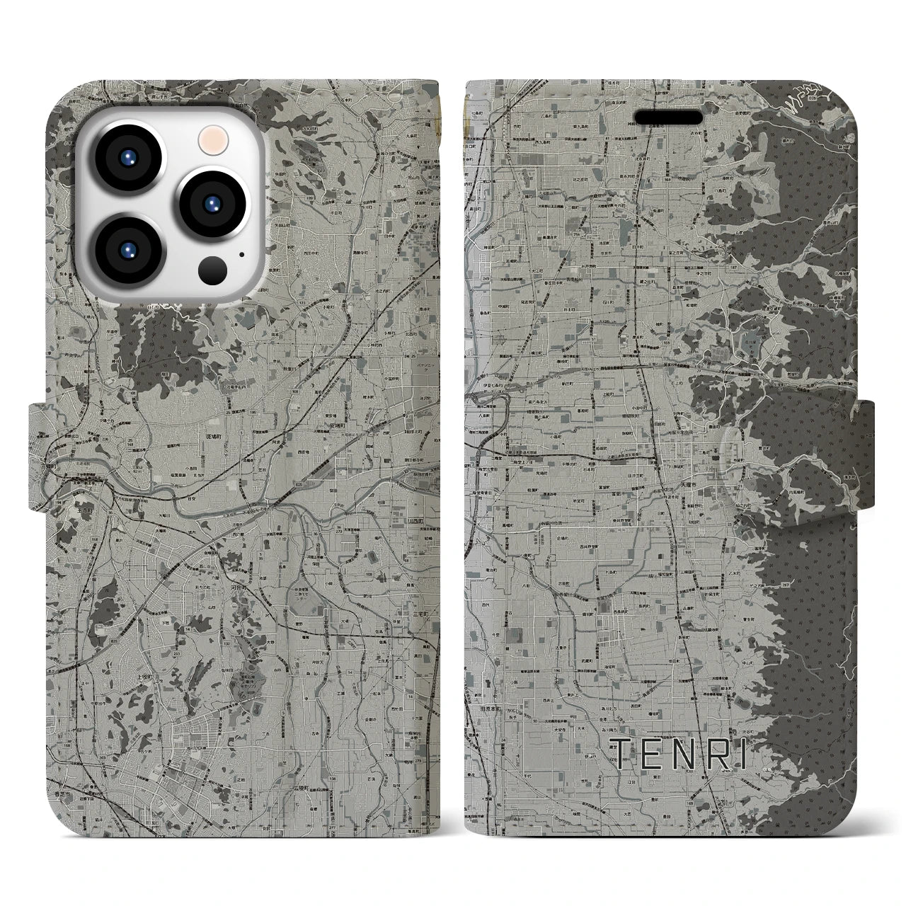 【天理(奈良県)】地図柄iPhoneケース(手帳タイプ)