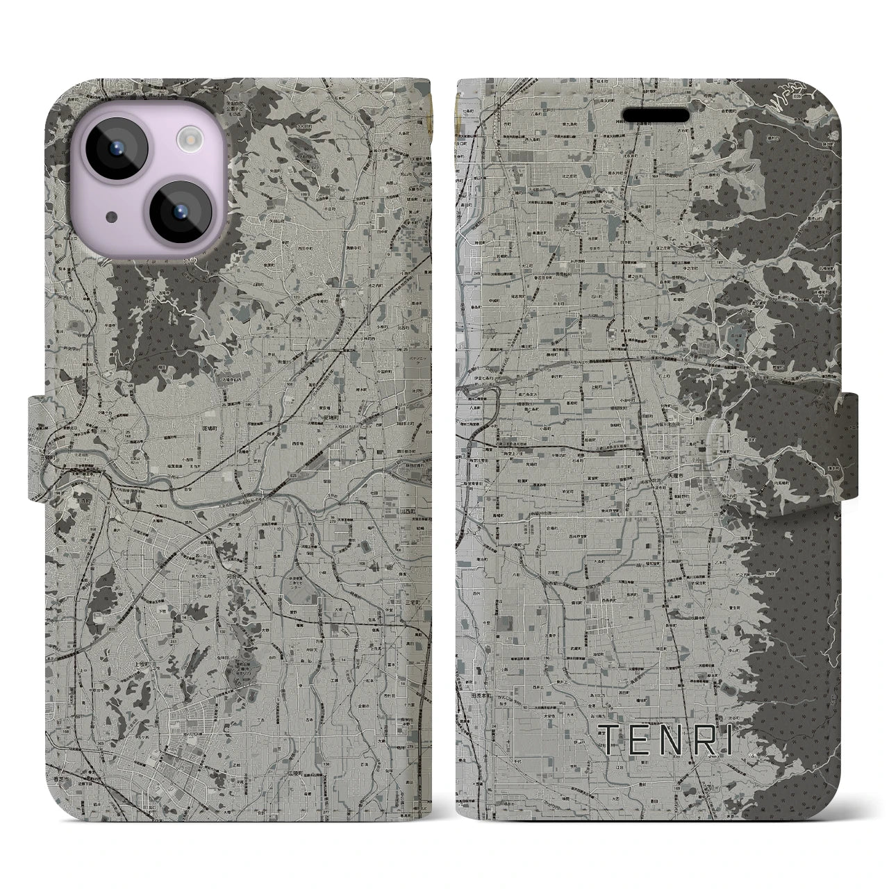 【天理(奈良県)】地図柄iPhoneケース(手帳タイプ)