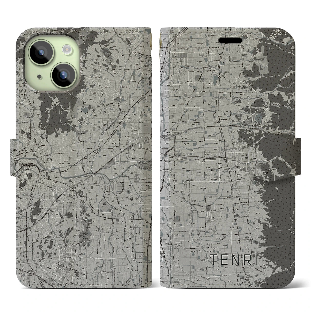 【天理(奈良県)】地図柄iPhoneケース(手帳タイプ)