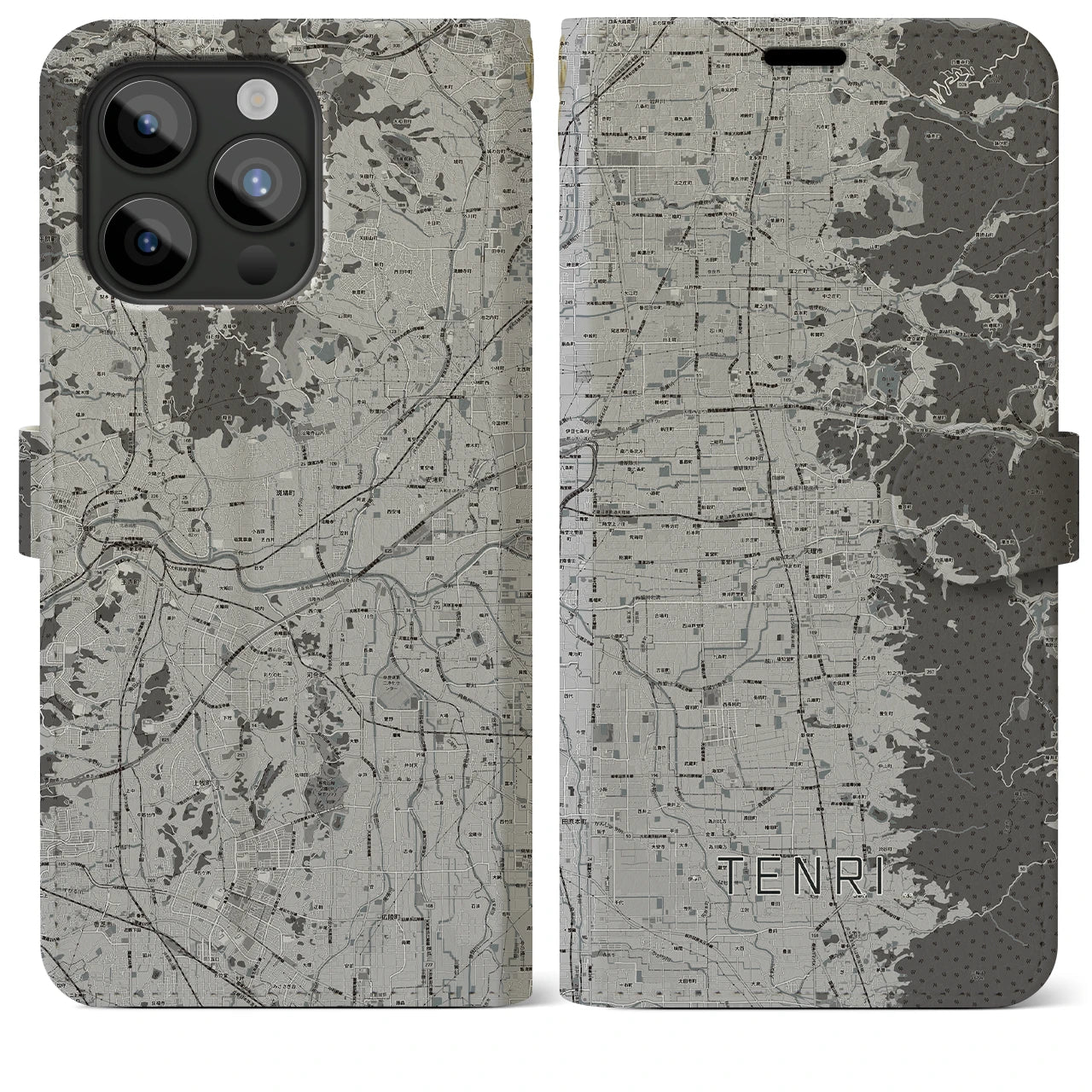 【天理(奈良県)】地図柄iPhoneケース(手帳タイプ)