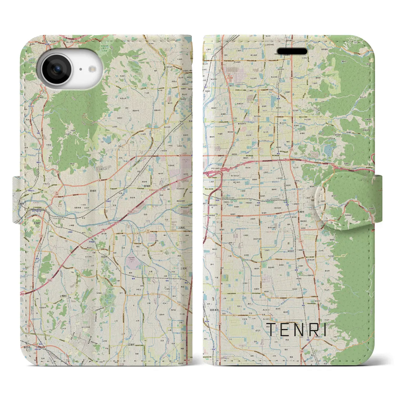 【天理(奈良県)】地図柄iPhoneケース(手帳タイプ)