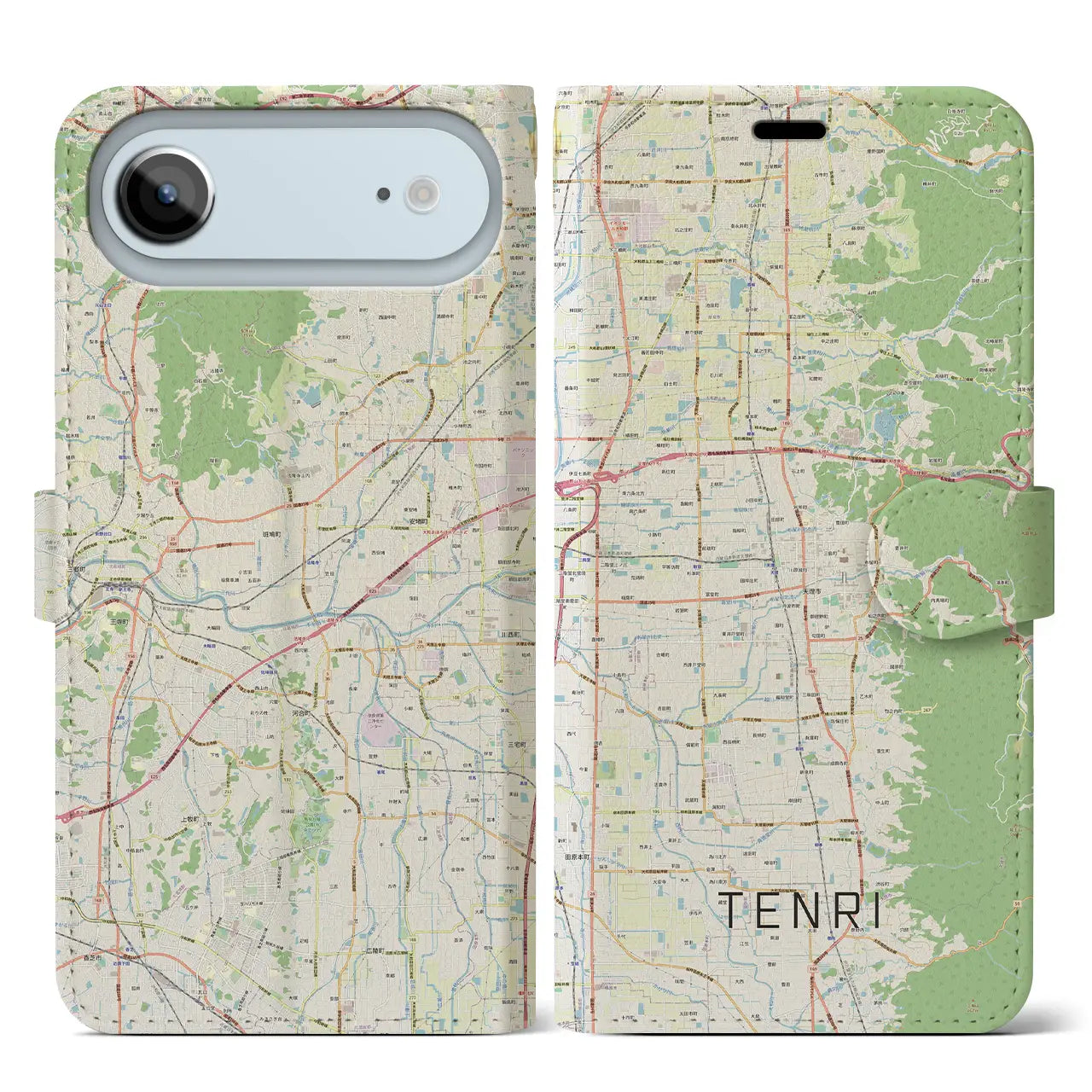 【天理(奈良県)】地図柄iPhoneケース(手帳タイプ)