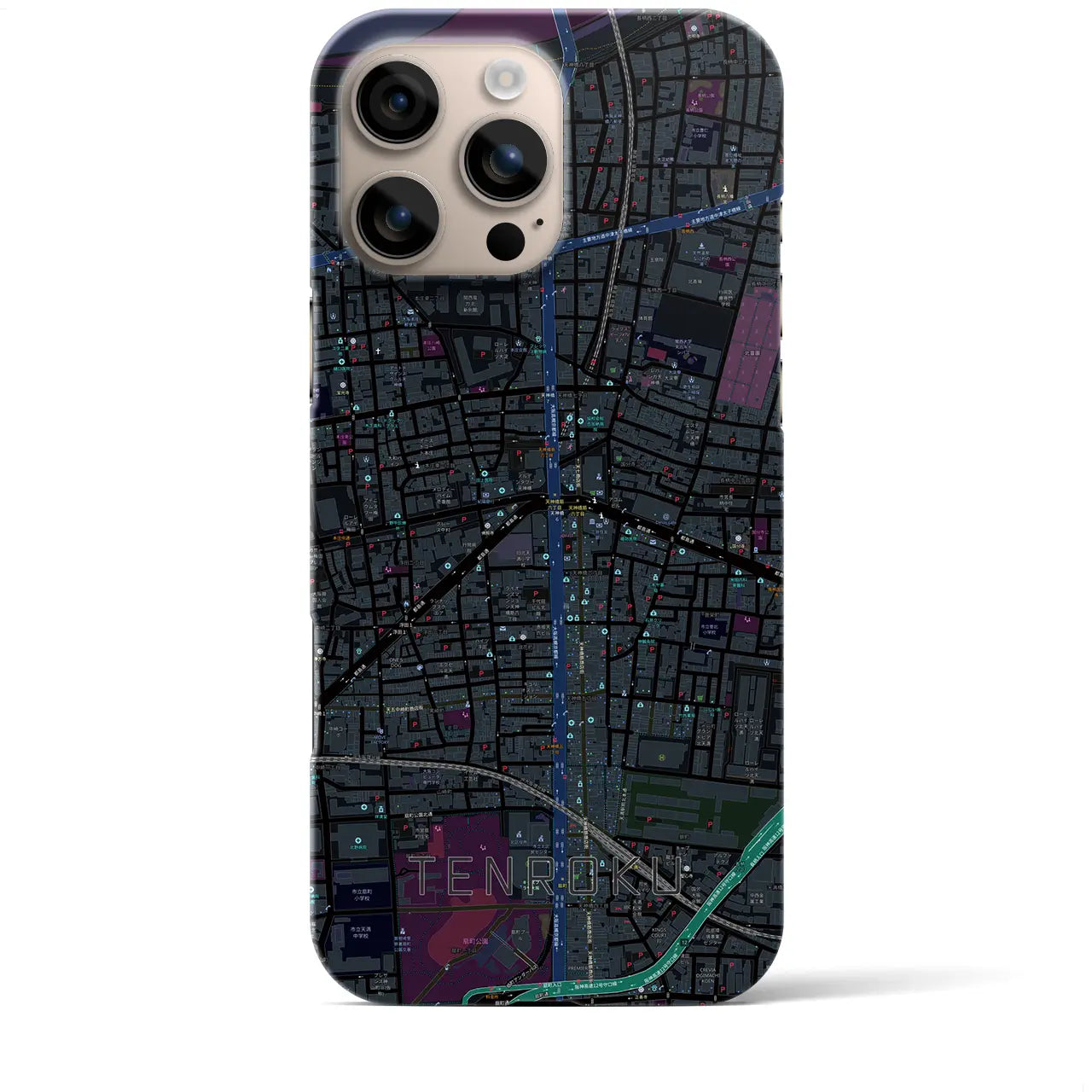 【天六(大阪府)】地図柄iPhoneケース(バックカバータイプ)