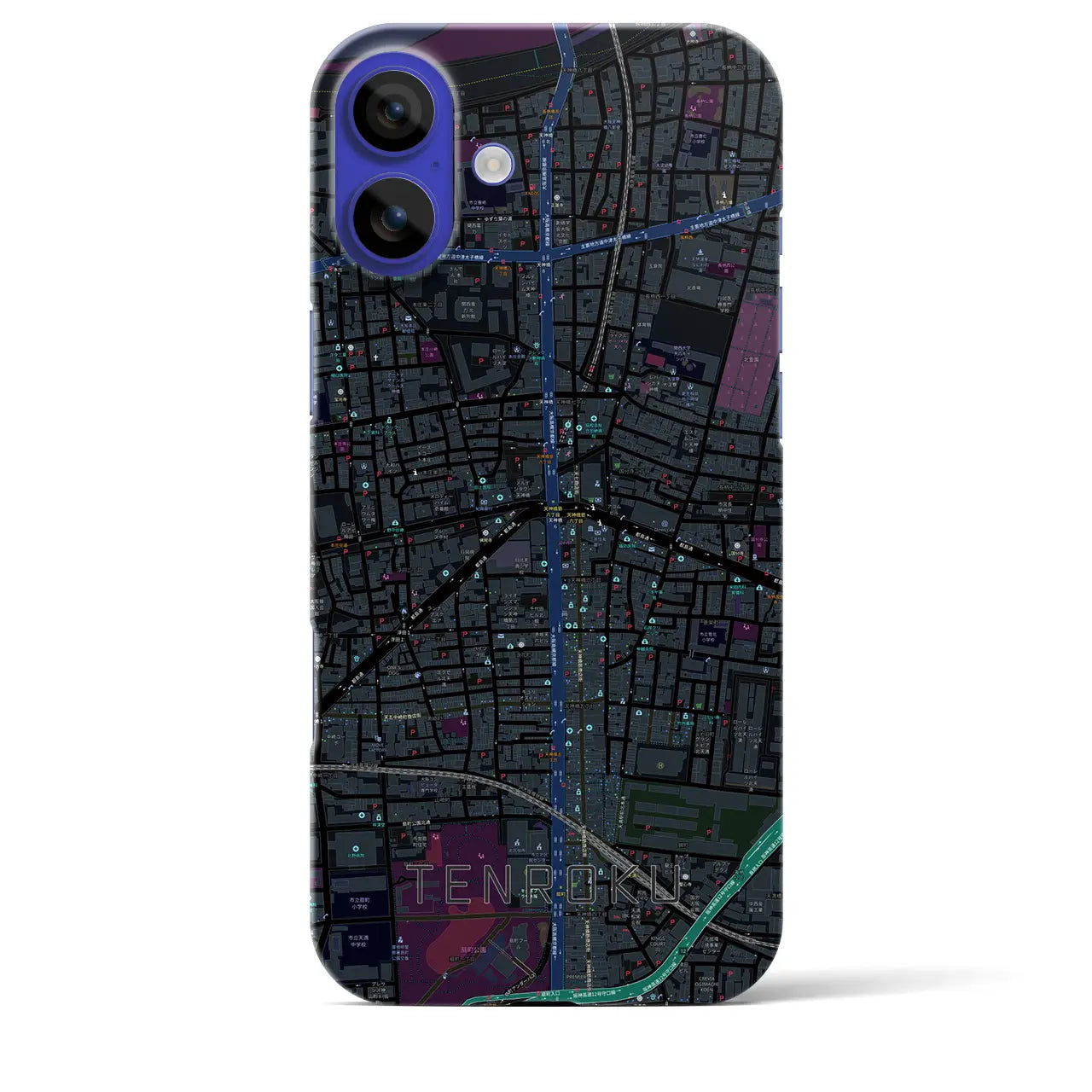 【天六(大阪府)】地図柄iPhoneケース(バックカバータイプ)