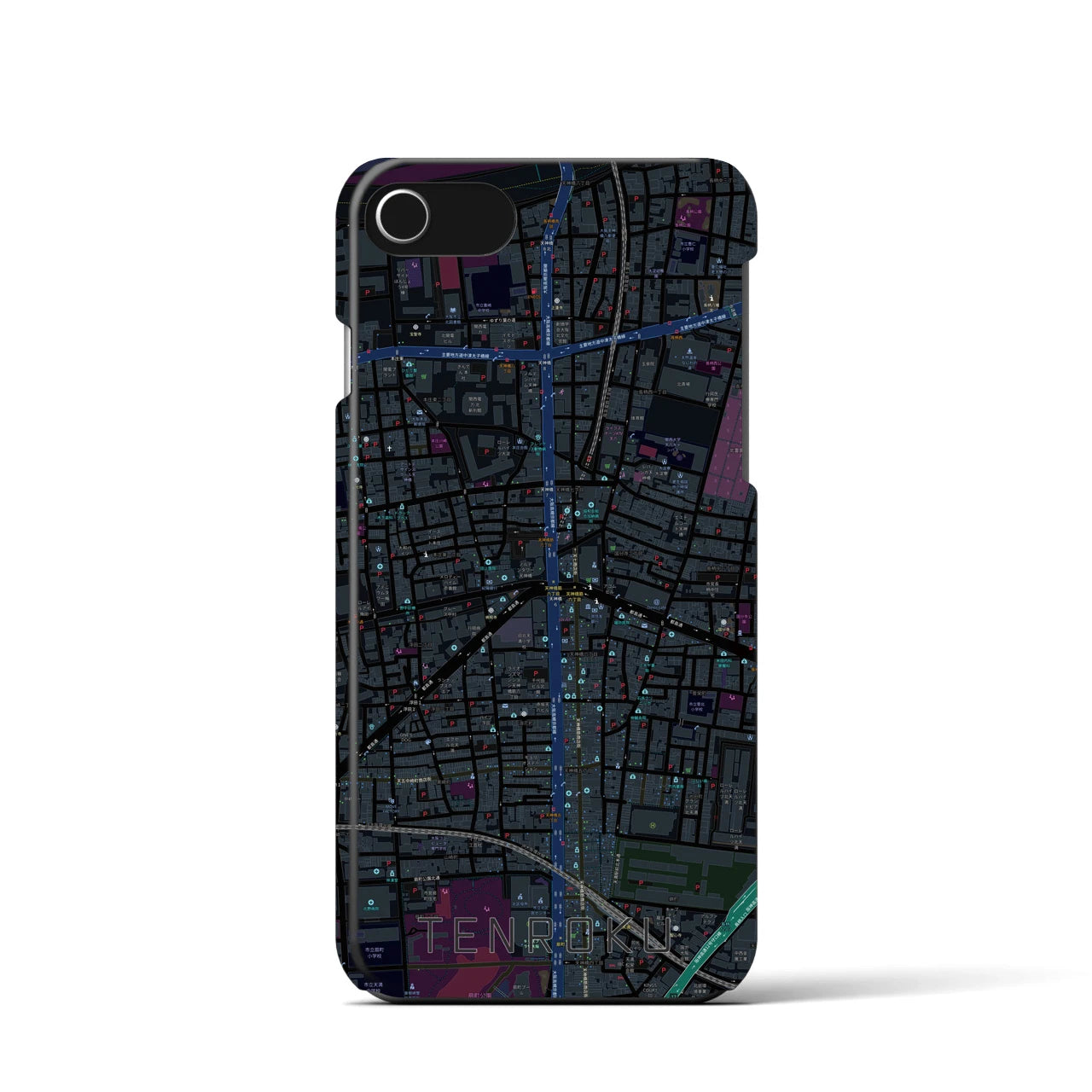 【天六(大阪府)】地図柄iPhoneケース(バックカバータイプ)