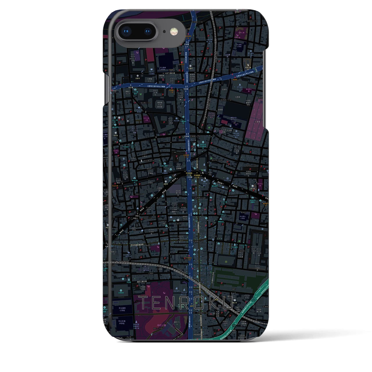 【天六(大阪府)】地図柄iPhoneケース(バックカバータイプ)