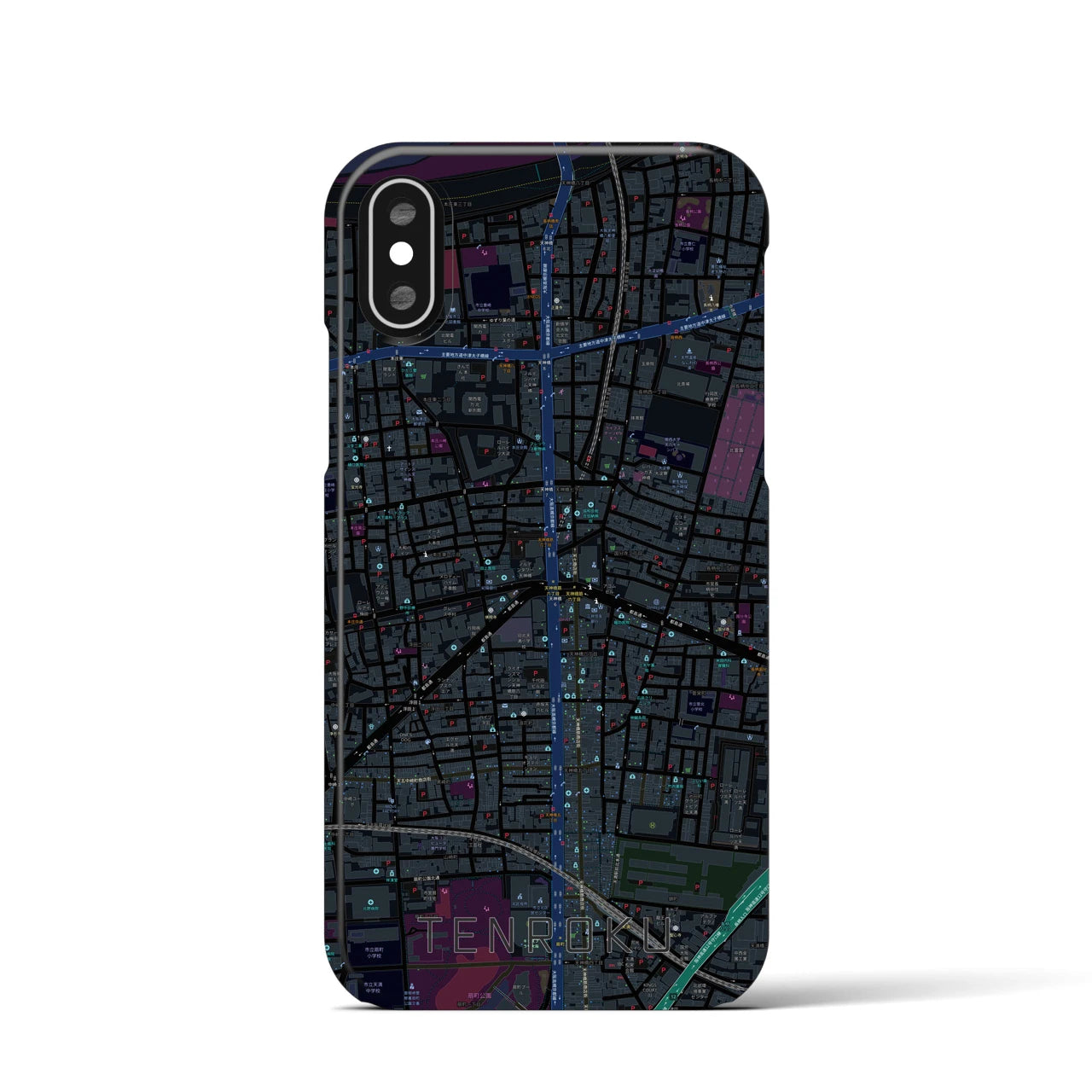 【天六(大阪府)】地図柄iPhoneケース(バックカバータイプ)